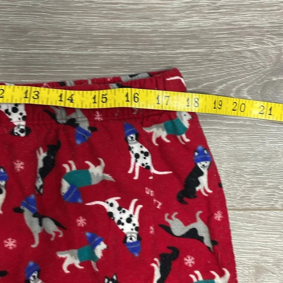 L.L. Bean Flannel Sleep Pants Red Winter Dog Print XL - Picture 9 of 16
